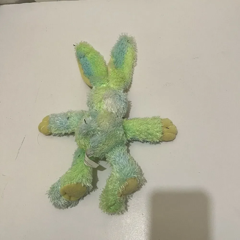 Atico International Green Tie Dye Fuzzy Bunny Rabbit Plush 7